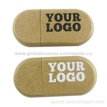 Wood Round USB Stick with 16GB Storage Capacity, Supports Password Protection and Bootable Function